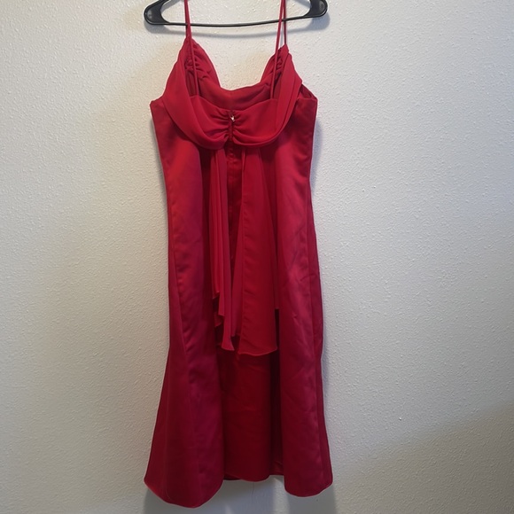 Alfred Angelo Cherry Red Bow Event Dress Vintage - Picture 5 of 7